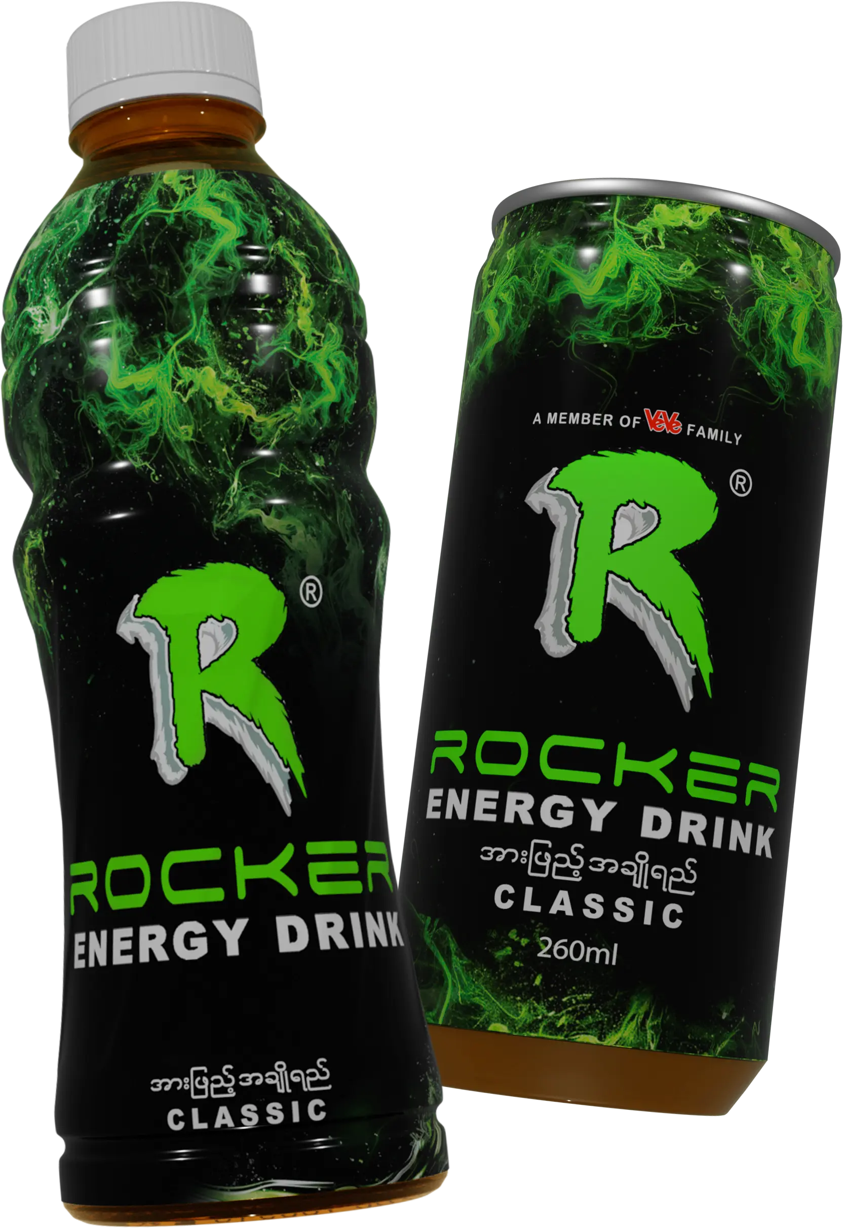 Rocker Energy Drink Classic — 260ml can and bottle